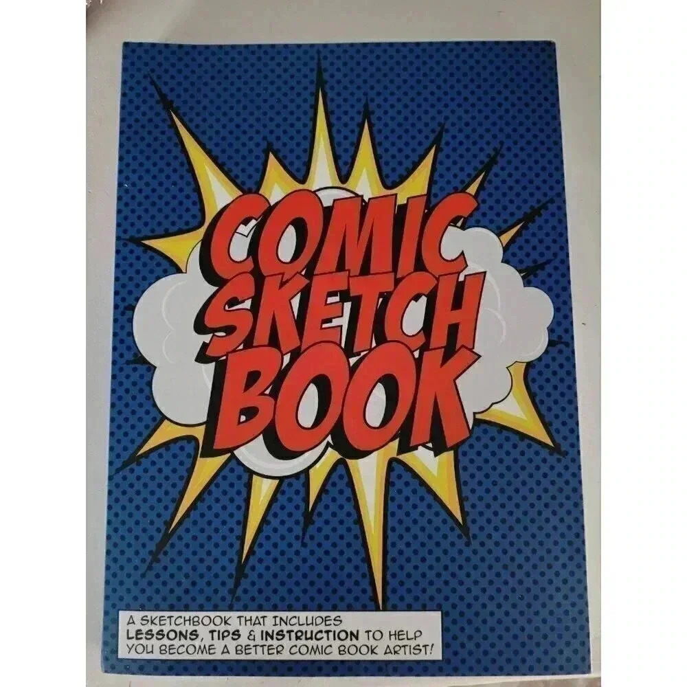 Comic Sketch Book blank pages lessons‎ ,tips and intro for beginners book #3k/6a